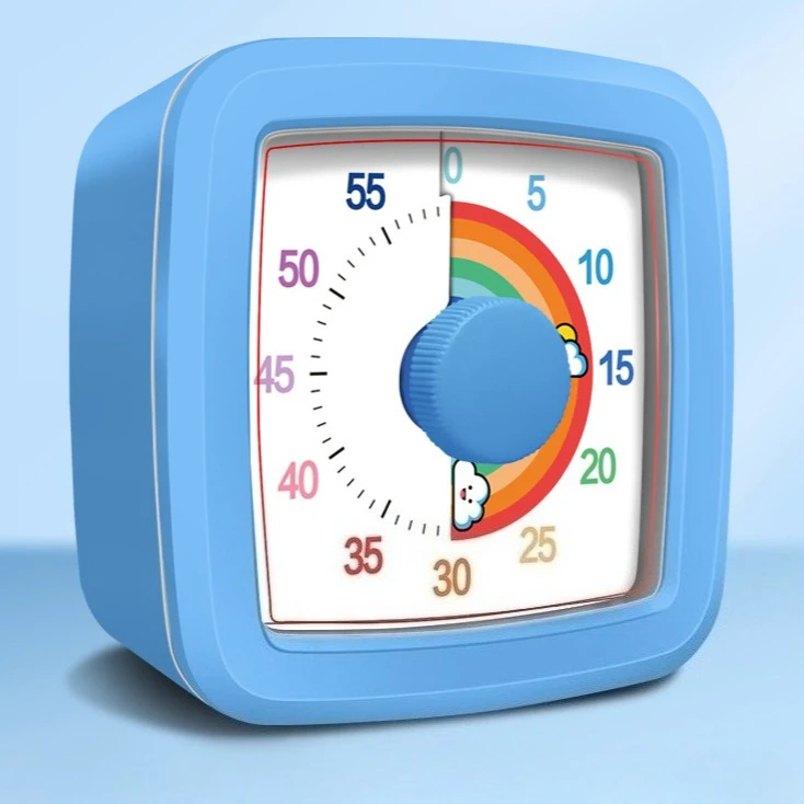 Kinder-Timer, Selbstdisziplin-Gerät, visuelles Zeitmanagement, Grundschüler, Studium, Hausaufgaben, Fokus, Werkzeug, Lernhilfe, Uhr: Licht Grau