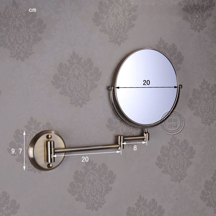 Senducs Antieke Badkamer Spiegel 3x Vergrootglas Bad Spiegel Met 8 inch Badkamer Inklapbare Spiegels Met Massief Messing Bad Spiegel
