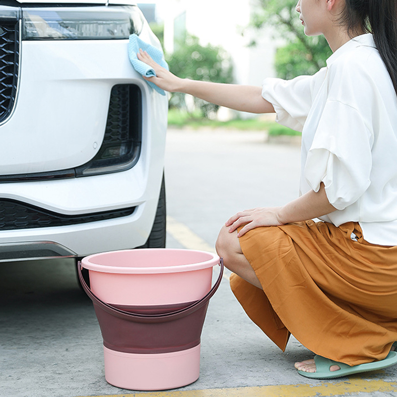 17L Portable Folding Bucket Multifunctional Thickened Silicone Bucket for Car Washing and Fishing Camping Folding Bucket
