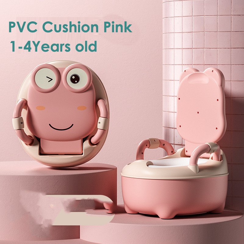 Children's Potties Portable Potty Training Urinal Toilet Seat Girls Boy Potty Kids Toilet Seat Toddler Pot Children Potty Bedpan: Pink PVC Cushion