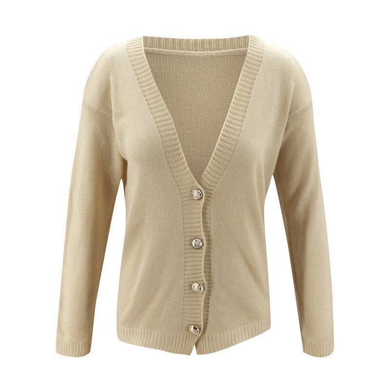Herfst Winter Losse Truien Vrouwen Elegante V-hals Met Lange Mouwen Solid Single Breasted Slim Gebreide Vesten Office Dames Uitloper