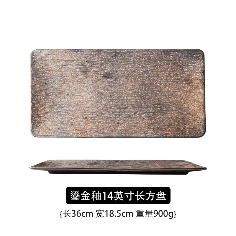 Karkea keramiikka astiasto lautanen kotitalousruoka lautanen keraamiset nyytit lautanen pihvi illallislautanen japanilainen tarjotin riisikulho nuudelit: Violetti