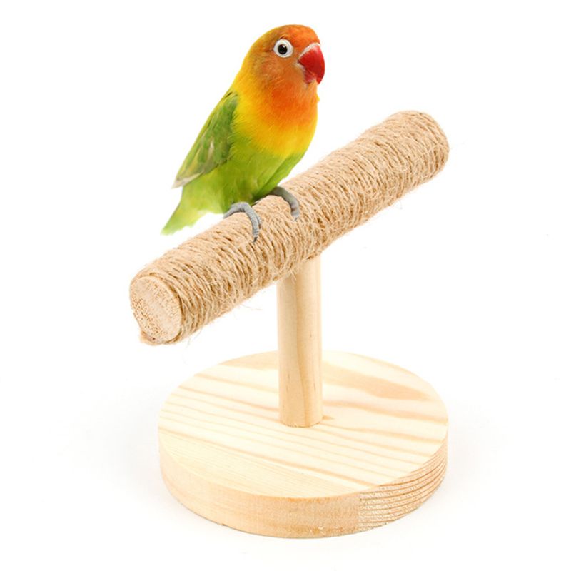 Papegøje fugl stativ træningsøvelse fødder klo slibning bid tygge legetøj fuglebur tilbehør