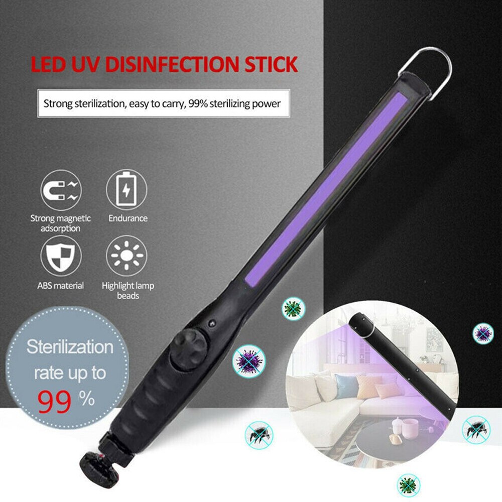 Portable Ultraviolet Lamp 30 LED UV Sterilizer Light USB Rechargeable Handheld UV Disinfection Germicidal Light Home Hotel Use