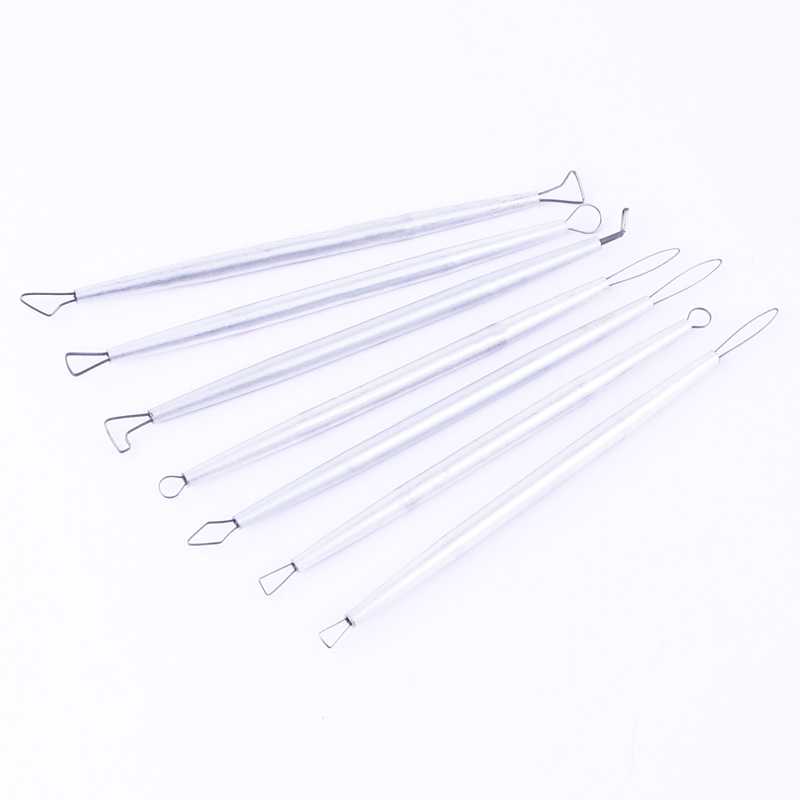 Espátula para arcilla, cerámica, acero inoxidable, cerámica, arcilla, escultura hecha a mano, herramienta de dibujo de losa: 7pcs