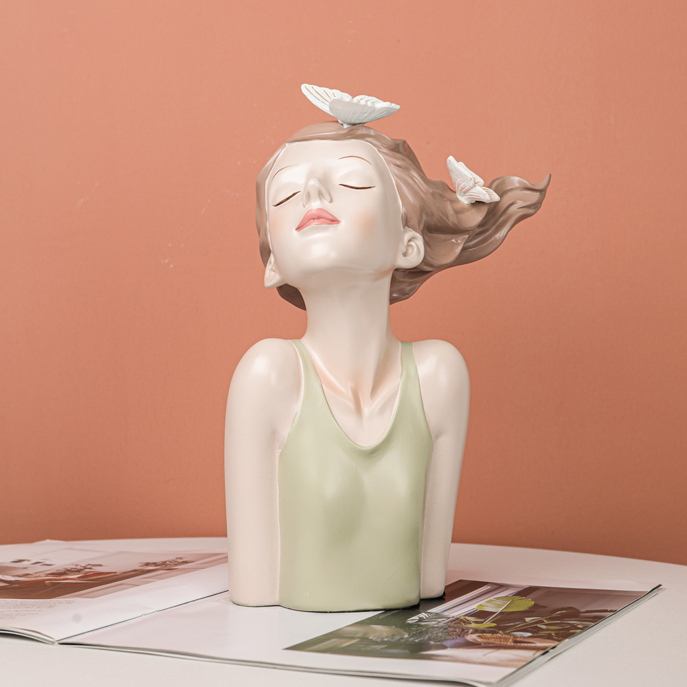 Sommerdekorationer sommerfugl pige statue dejlig til ven stueindretning bogreol tv skab boligindretning: Lysegrå