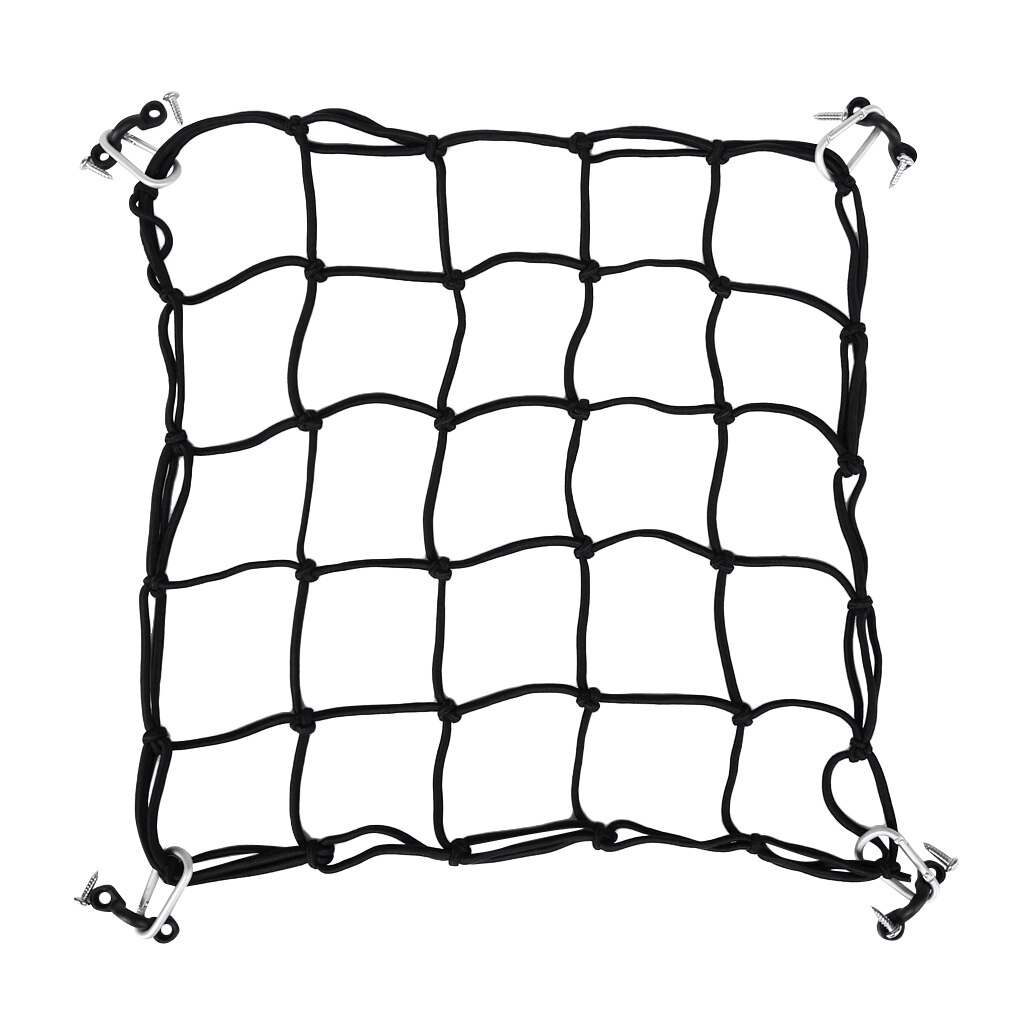 Red de carga superelástica para Kayak, canoa, bote inflable, pesca, cubierta elástica negra de 40x40cm