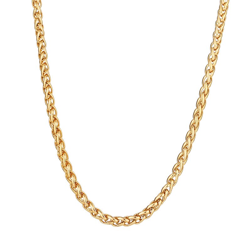 CACANA Stainless Steel Chain Necklaces For Man Women Gold Silver Color For Pendant Flower Basket Donot Fade Jewelry N1914: Gold-color / 24 inch 60 cm