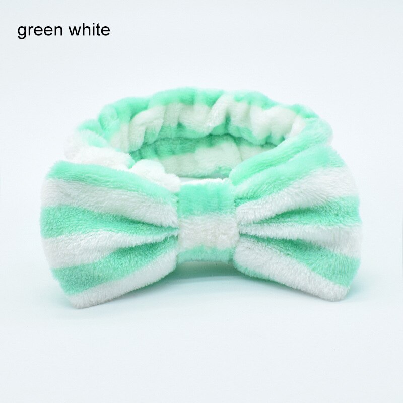 Omg Brief Coral Fleece Wassen Gezicht Haarbanden Voor Vrouwen Leuke Zachte Boog Meisjes Hoofdbanden Haarbanden Tulband Haar accessoires: Stripe 4