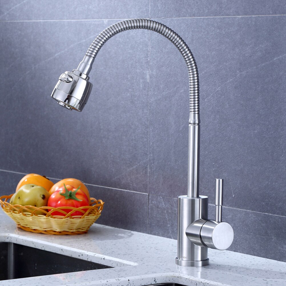 Flexible Rotatable Hose Tap Water-saving Home Kitchen Stainless Steel