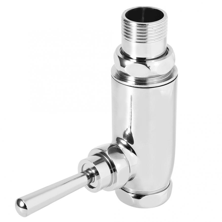 G1 Inch Urinal Flush Valve Right Angle Hand Pressing Type Toilet Corner Flushing Valve Flushing Accessories 14.5 x 14.5 cm