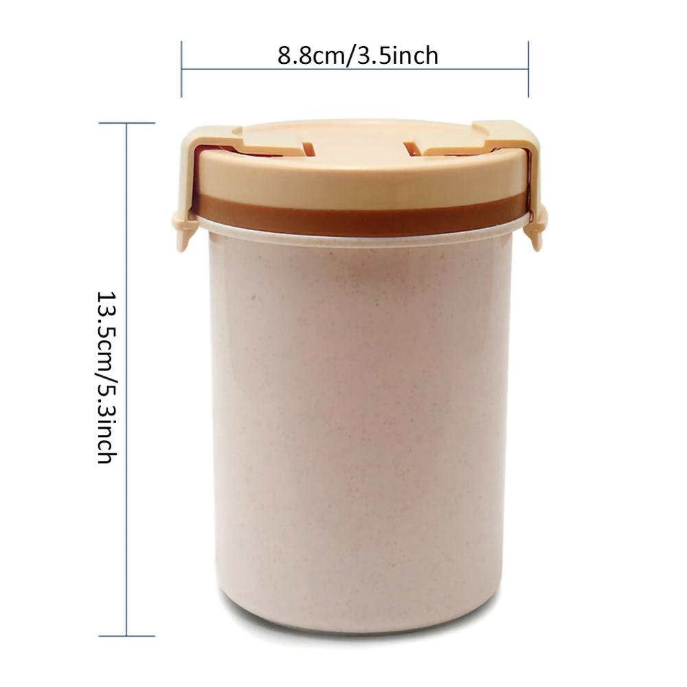 600Ml Draagbare Voedsel Thermos Bento Box Magnetron Servies Voedsel Opslag Container Verdikte Grote Lekvrije Soep Beker Met Deksel