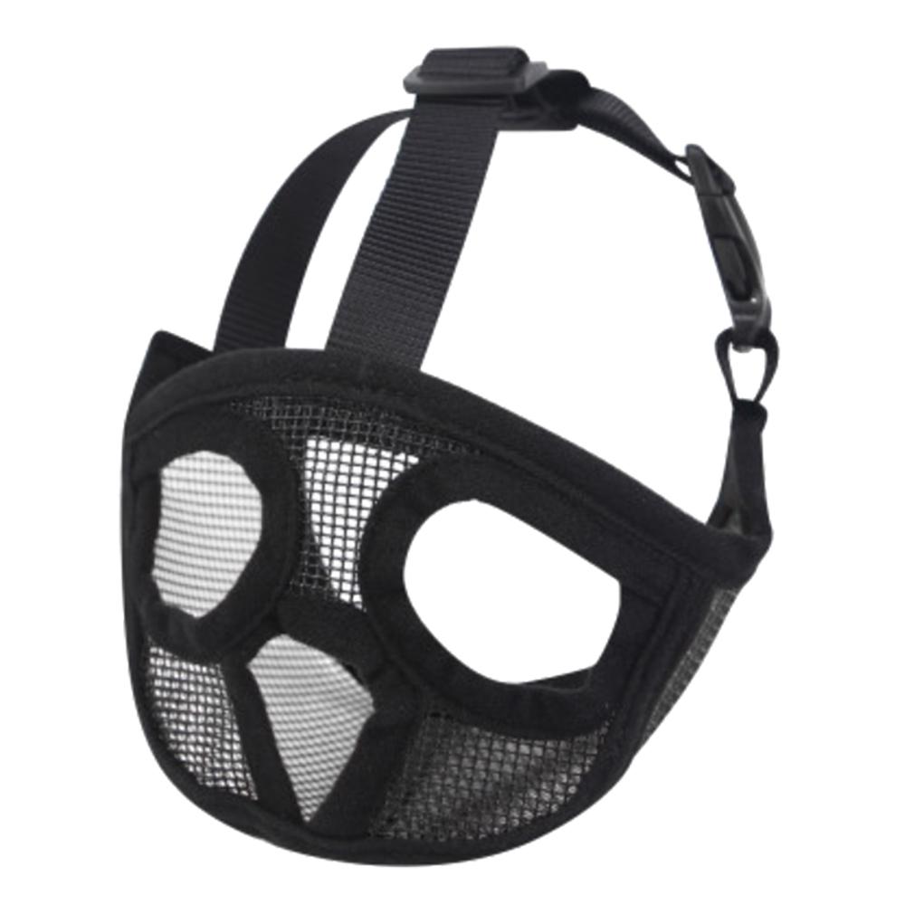 Kort snude mundkurv til kæledyr behagelig justerbar mesh fransk bulldog mops mund mundkurv maske