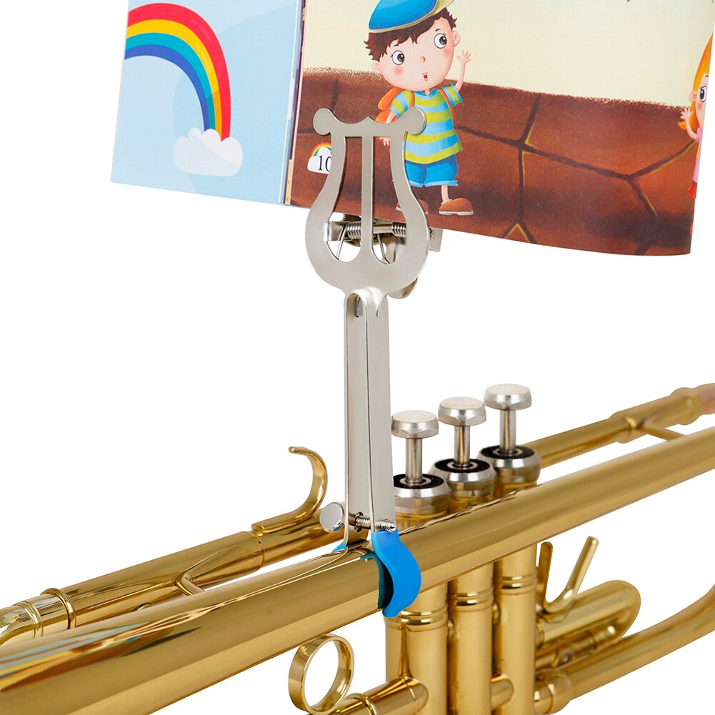 Portable Metal Trumpet Sheet Music Clip Clamp-On Musical Instrument Accessories Trumpet Marching Spectrum Clamp