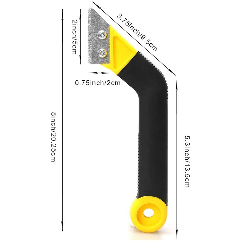 2 Pcs 8-Inch Angled Grout Hand Saw Tile Grout Saw Grout Removal Tool Diamond Surface Blades for Tile Grout Cleaning