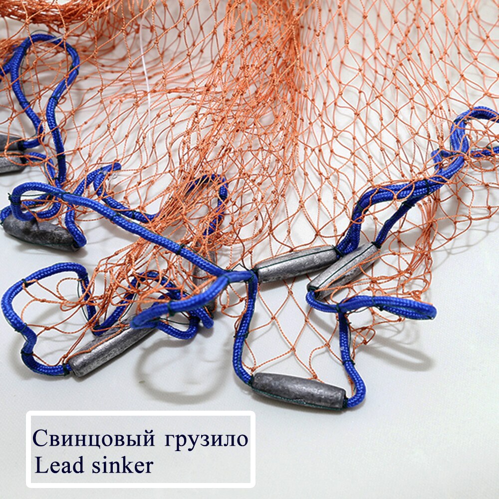 Lawaia – filet de pêche de lancer avec plombs en plomb, filet de pêche américain avec anneau et plombs en plomb