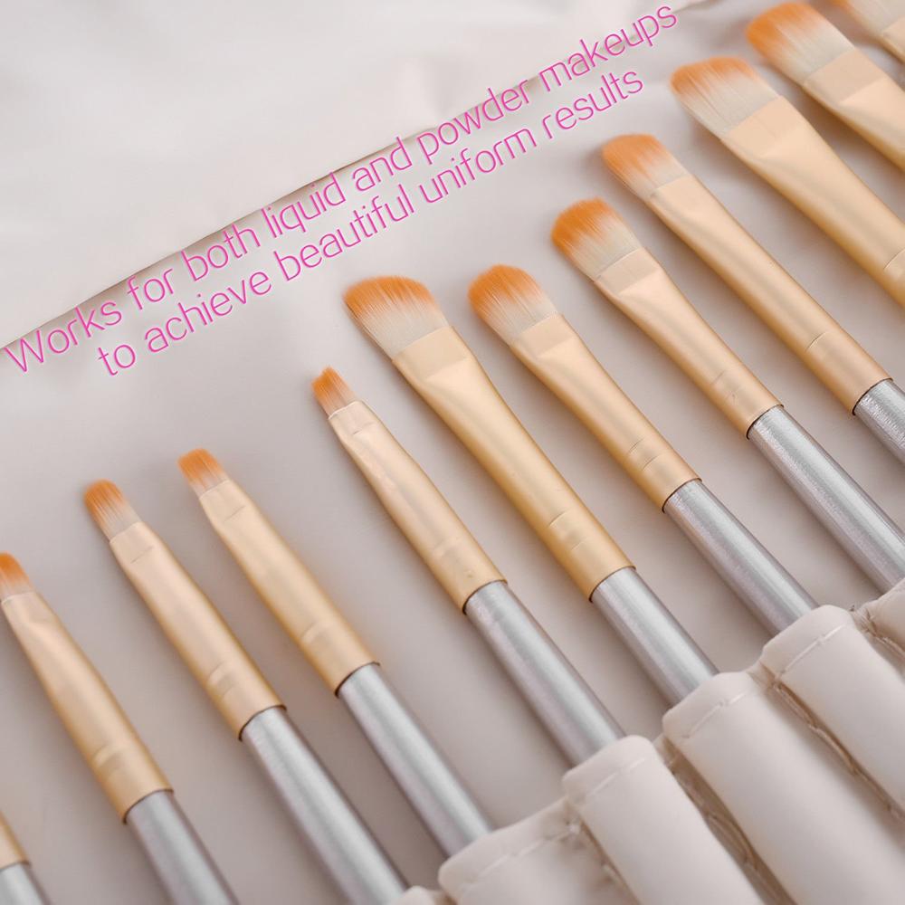 32 stk makeup børster foundation kosmetisk foundation pudderskjulere øjenskygger champagne guld luksus børstesæt