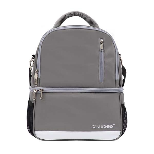 DENUONISS-mochila térmica para hombre y mujer, bolsa térmica aislante para comida, hielo, cerveza, almuerzo, Picnic: Gray