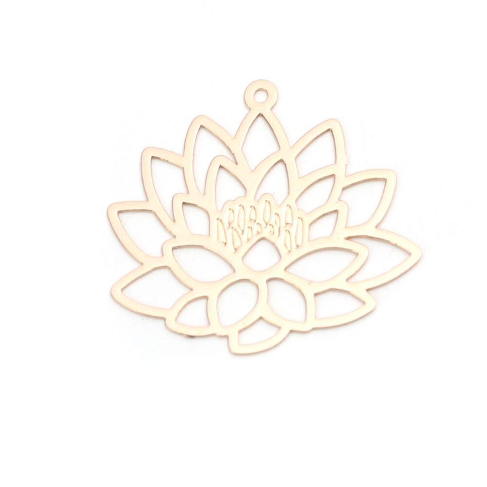 DoreenBeads – pendentifs en cuivre à la , couleur argent, bande de feuille, fleur de Lotus, filigrane, estampage de bijoux, résultats de bricolage, 20 pièces