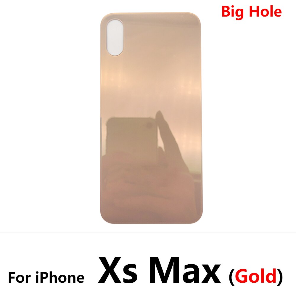 Custodia per Cover posteriore in vetro di ricambio per foro grande per Iphone X XS Max: For XS Max Gold