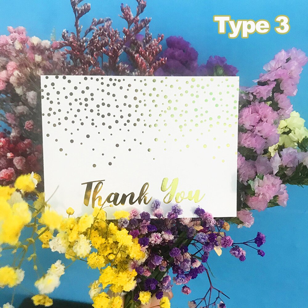 50Pcs Mini White Greeting Card Thank You Cards DIY Handwriting Message Blank Postcard Happy Birthday Wedding Party Decor: Type 3
