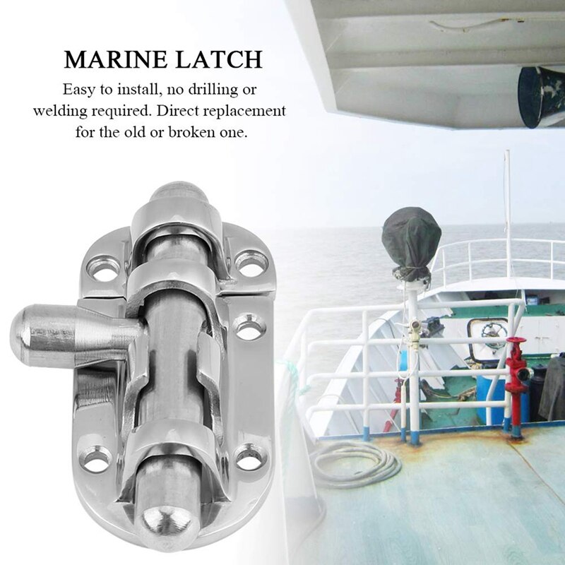 Boat Bar Sliding Lock Boats Marine Ship 316 Stainless Steel Door Window Latch Sliding Lock Barrel Bolt-60mm