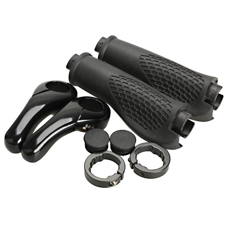 Cycling Lock-On Handlebar Ergonomic Anti-Skid Rubber Grips Bicycles Bike Bar Ends Multicolor 3D Aluminum MTB Road Cycling Parts