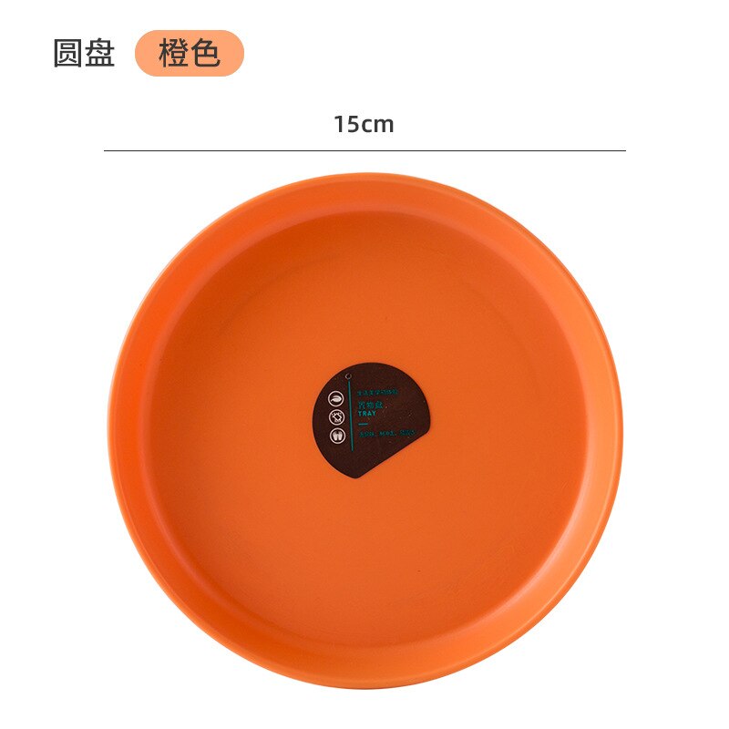 Assiette créative en os de fruits en plastique, assiette de Table à gâteau: round-orange