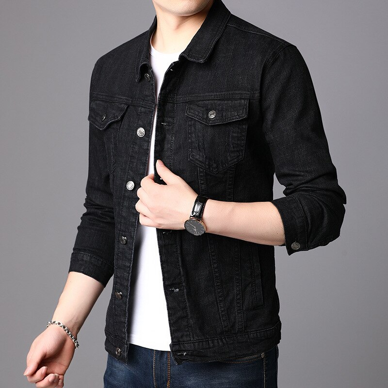 autumn men's custom worn out denim jacket jacket made old men's denim jacket