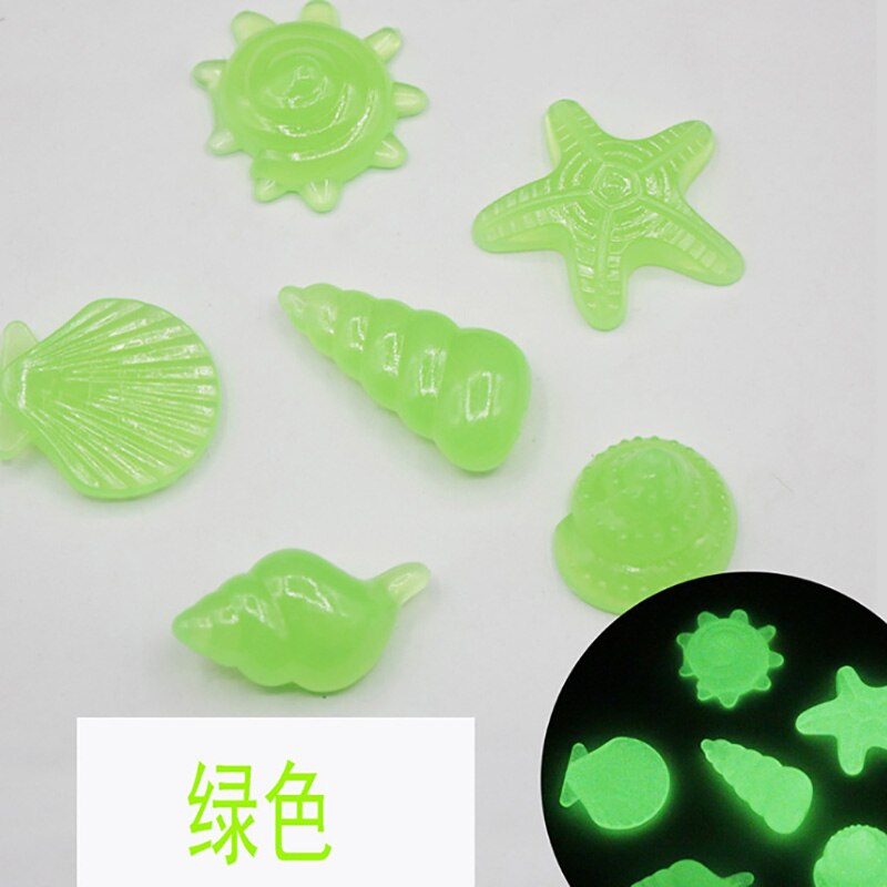 20 stk simulerede brosten havdyrstykker fluorescens akryl uregelmæssig sten til glød i mørket legetøj: 6