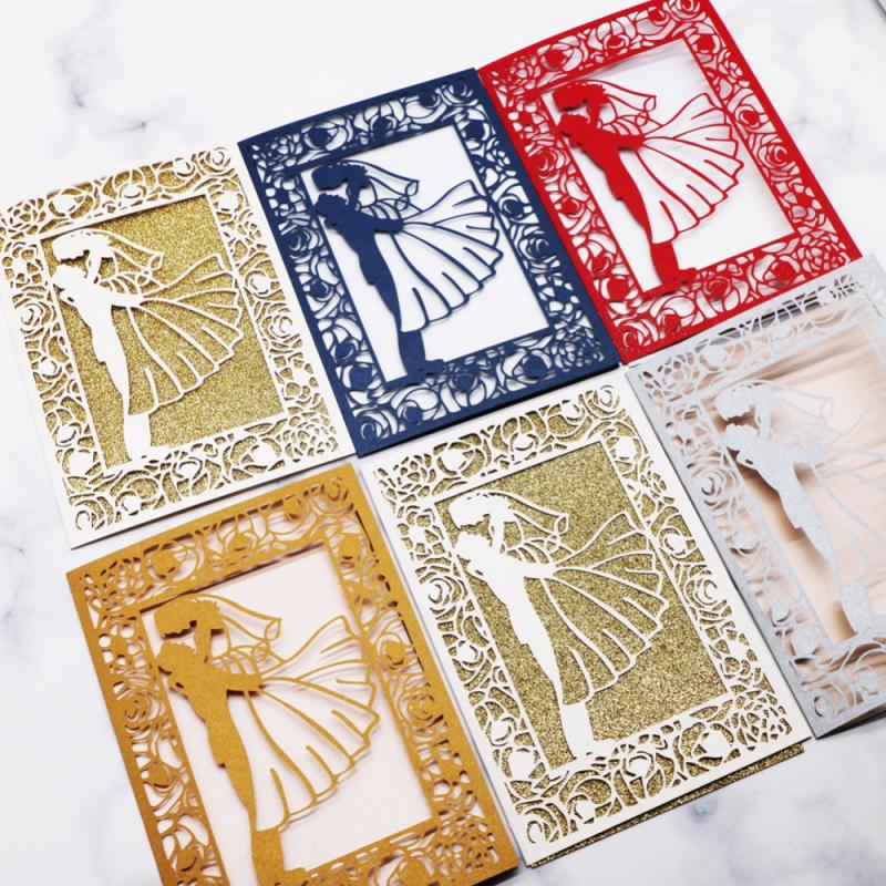 Bröllopsinbjudan metall skära dör bröllop papper kort prägling stencil stansa för kort dekor diy scrapbooking form