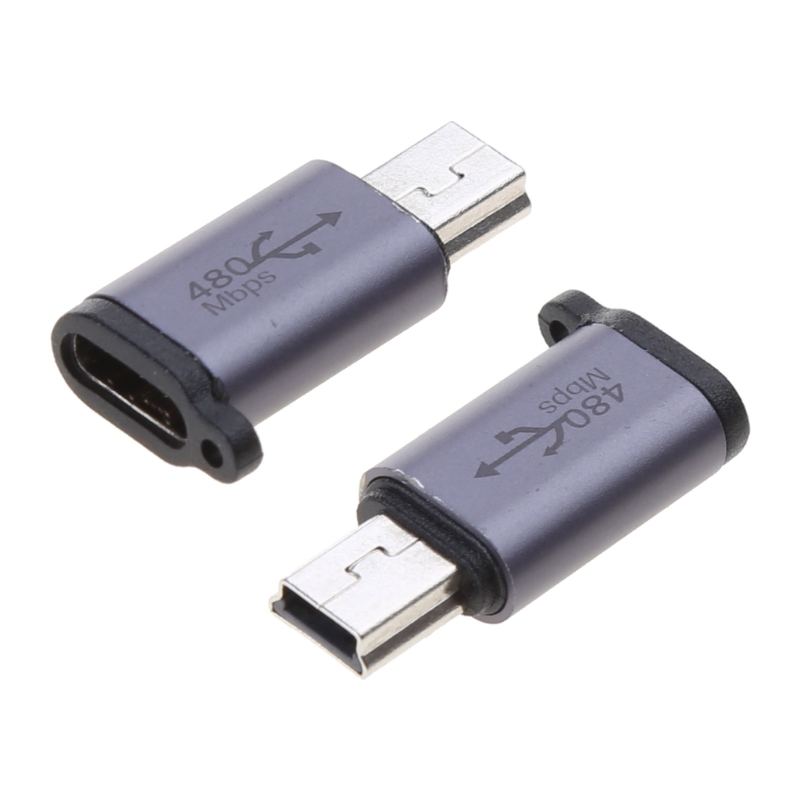 Type-C to Micro USB Mini USB Adapter Converter 18W Aluminum Alloy Connector 480M: green