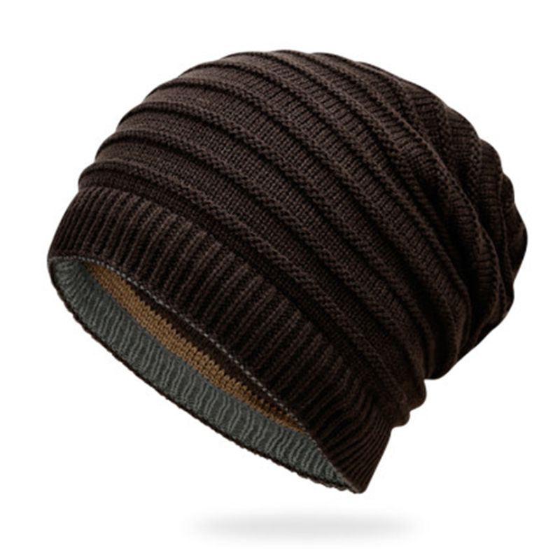Vinter unisex strikket lue trend Dobbel-bruk skjerf herre kvinner sikring lokk: 1