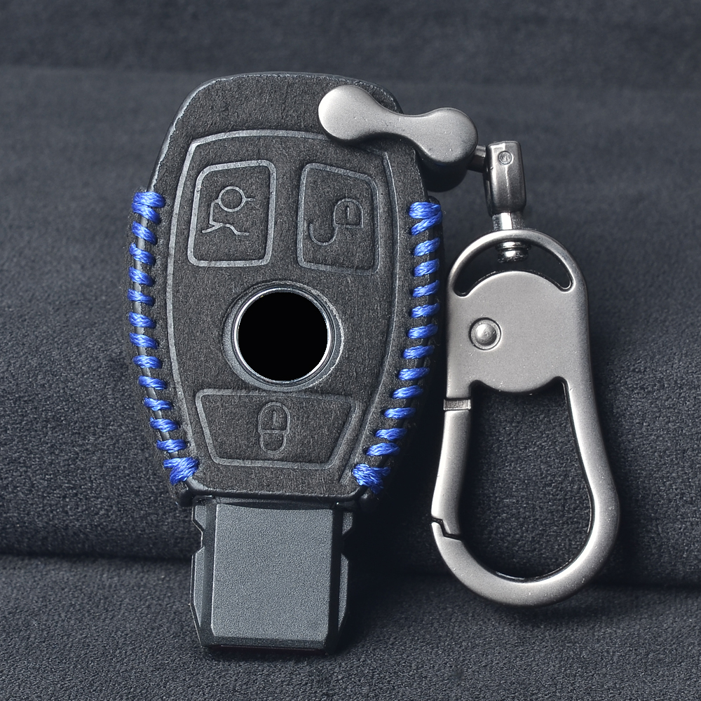 etui na kluczyk samochodowy klucz pokrywa robić Mercedes Benz A B C Class W203 W211 W204 CLS CLK 2017 E Class W213 2018 S class CLA SLK AMG brelok robić kluczy: Brązowy