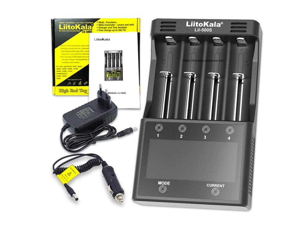 Liitokala Lii-500 Lii-PD4 Lii-500S LCD 3,7 V 18650, 18350, 18500, 21700 20700B 20700 de 14500, 26650 AA NiMH cargador de batería de litio: Lii-500S Full set