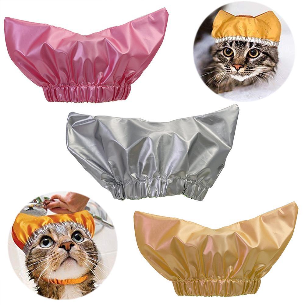 Bath Shower Cap For Cat Bathing Anti-ear Water Hood Pets Waterproof Cap Adjustable Ear Proof Bath Hat Cap Pet Grooming Supplies