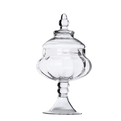 Gjennomsiktig glass candy glass europeisk stil lagring tank bryllup dessert bord candy glass sukker tank hjemmedekorasjon: C 32cm