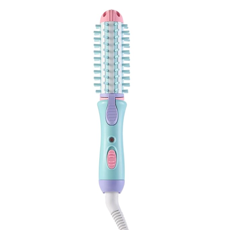 Electric Hair Styler Curler Curling Irons Dryers Travel Hair Straightener Ceramic Ionic Hair Curler Brush Eu Plug: Blue