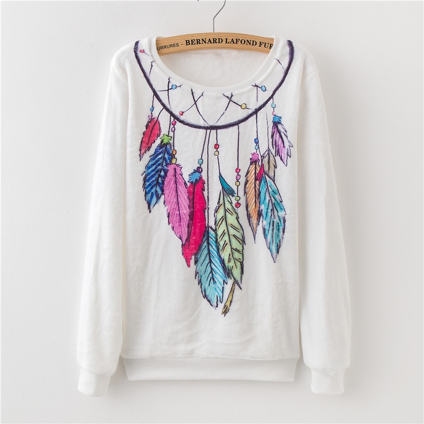 Hiver Harajuku femmes pull éléphant chien impression numérique hauts femme rouge à lèvres flanelle pulls femme dame pulls: XAM31F