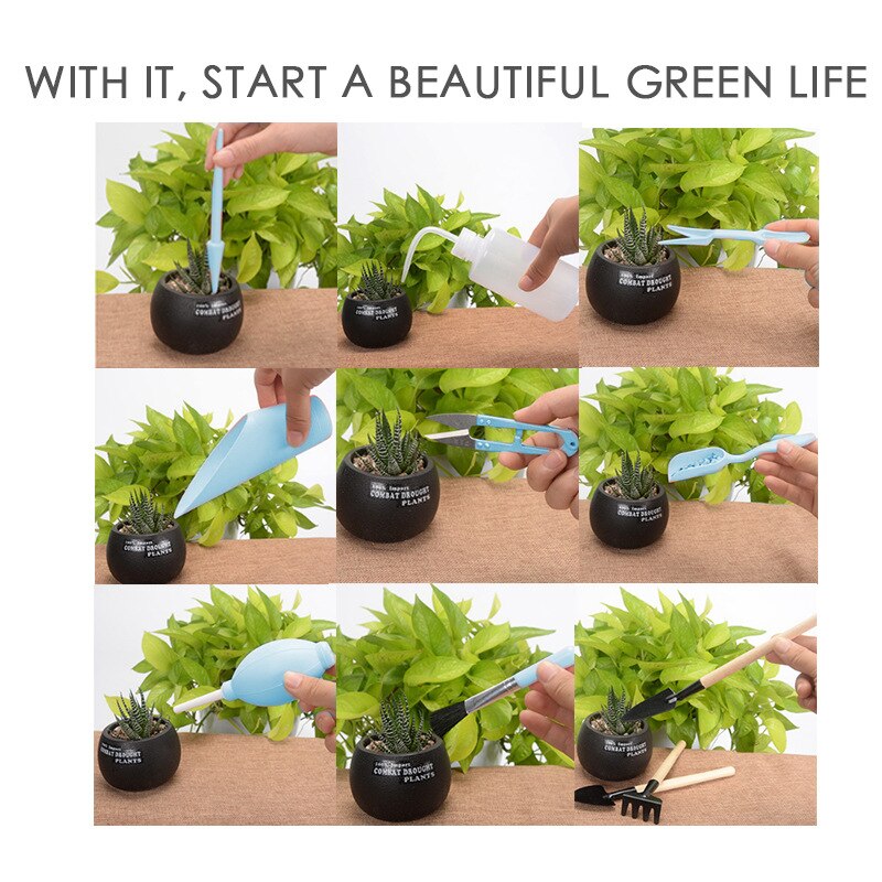 16pcs/set Planting Tools Home Gardening Set Flowering Mini Potted Plants Planting Gardening Tool Kit
