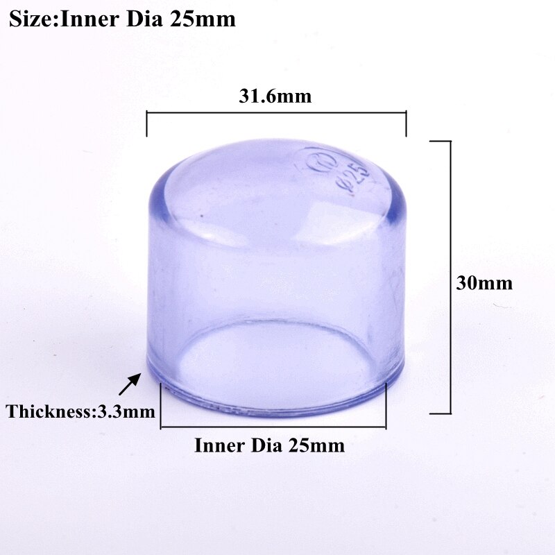 1~3Pcs 20~90mm UPVC End Cap PVC Pipe End Connector Watering Irrigation Water Tube Plug Cap Garden Aquarium Fish Tank Adapter: Inner Dia 25mm
