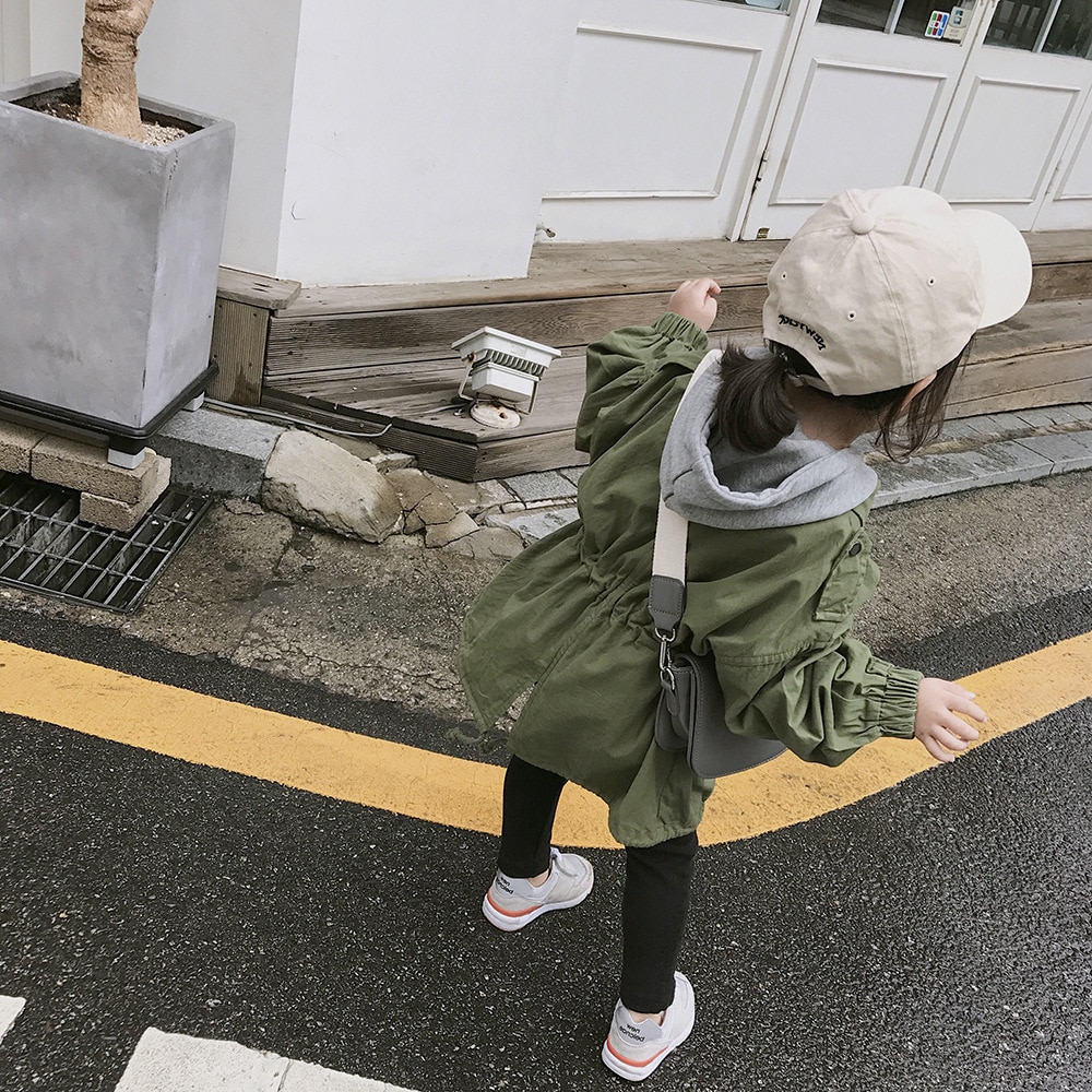 Spring Autumn Girls Windbreaker Jackets Coats Baby Girl Hooded Outwear Kids Clothes Children's Thin Jacket Clothing