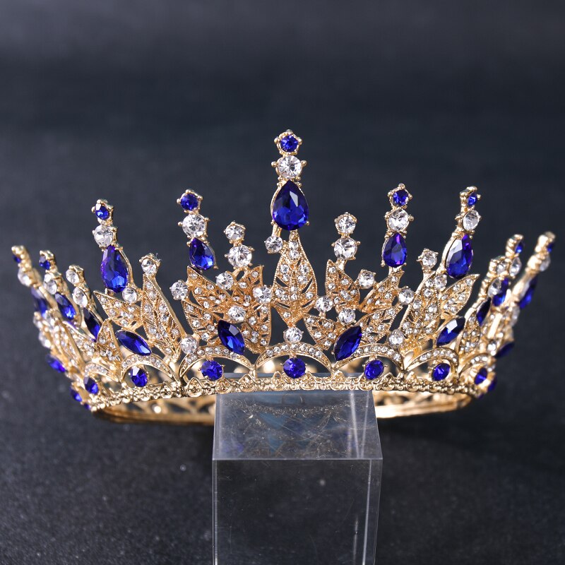 Diadema barroca Vintage con diamantes de imitación para mujer, Tiaras y coronas, accesorios para el cabello para novia y boda, joyería, tocados
