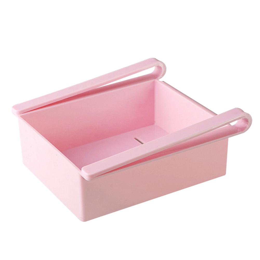 300ml Kitchen Storage Drawers Plastic Storage Drawer Organizer Fridge Slide Drawer Food Storage Rack Food Container Storage Box: Pink
