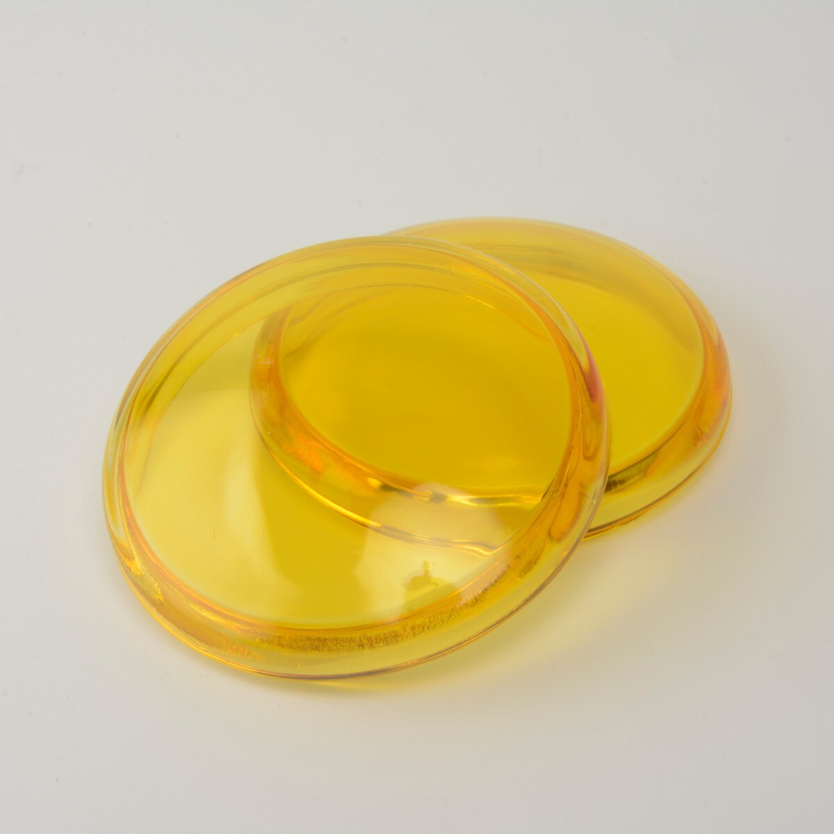 2 stuks 90 MM Auto Mistlamp Lamp Foglight Gehard Glas Cover Shade Cap Kappen Voor Renault Voor MITSUBISHI voor FORD: Geel