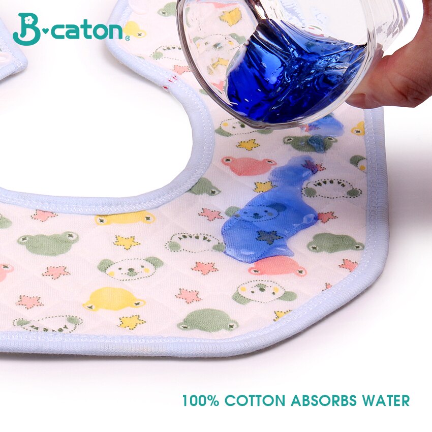 Baby Bibs Cotton Burp Cloths 360 Degree Rotatable Baby Waterproof Bibs Feeding Cartoon Blue Pink Yellow 25x25cm