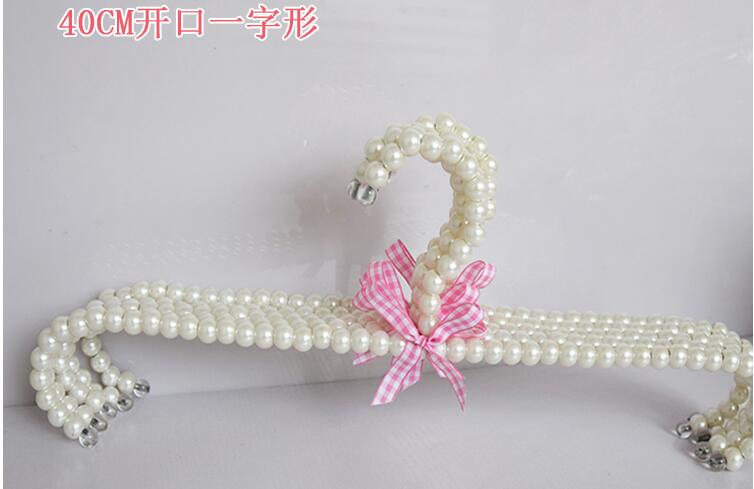 Sain win – cintres en plastique, lot de 5 pièces, cintres en perles, à la , pour adulte, blanc, antidérapant, ménage, grille, cintres à nœud papillon pour vêtements: 2