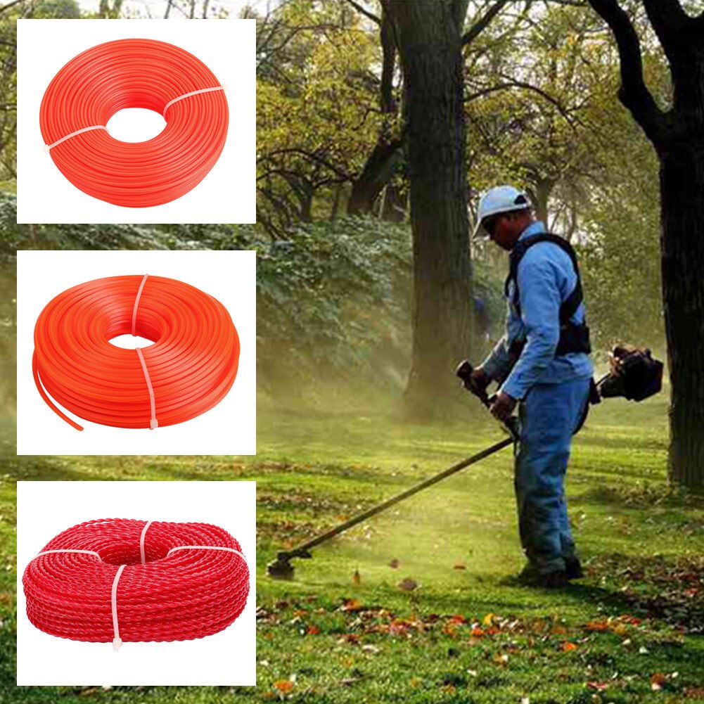 3mm 70m Lawn Mower Nylon Rope Grass Trimmer Line Grass Trimmer Line Strimmer Brushcutter Cord Round/Square Roll Grass Rope Line