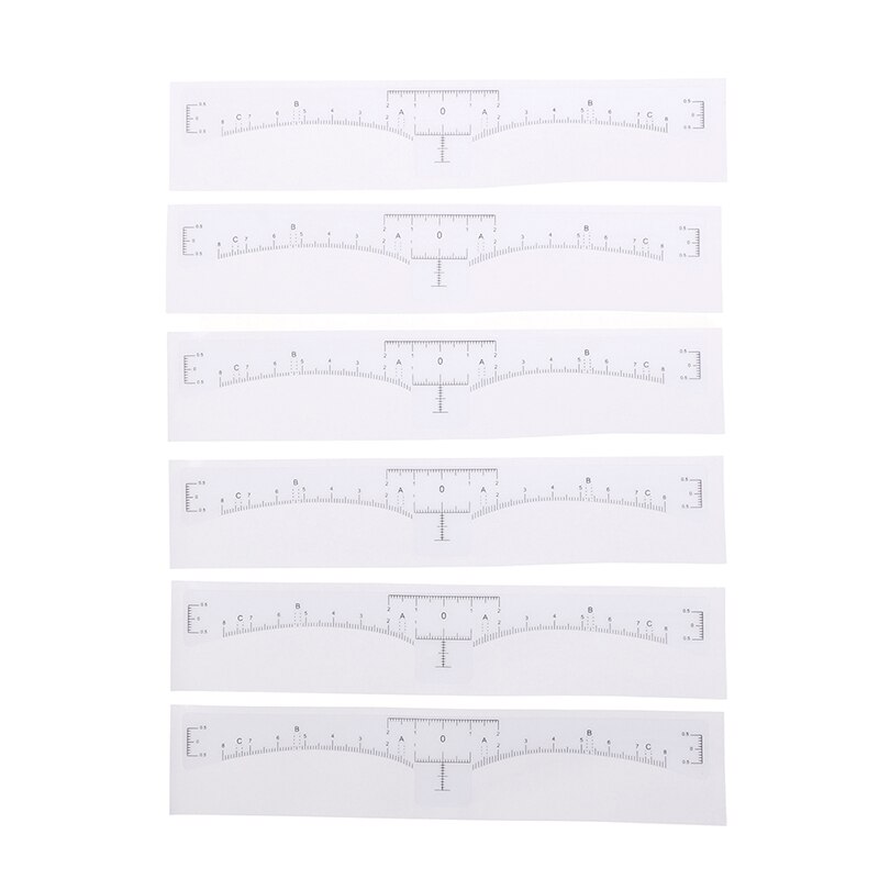10Pcs Eyebrow Ruler Sticker Grooming Stencil Shaper Ruler Measure Tool Eye Brow Drawing Guide Card Brow Template DIY Make up