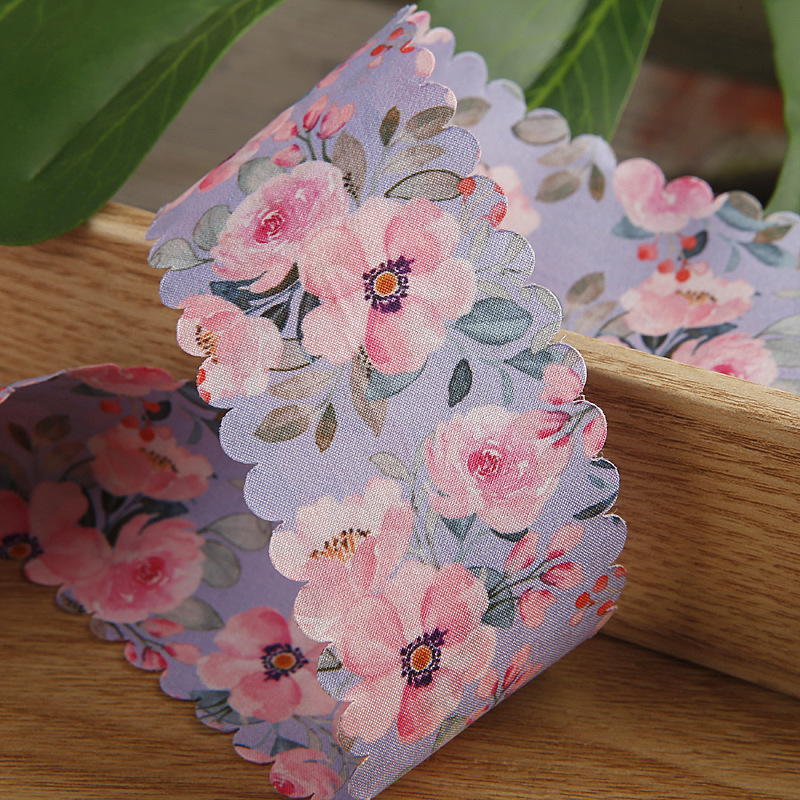 5 Yards 38MM Wave Edge Flowers Pink Ribbons Hair Bows DIY Crafts Handmade Accessories YM2023062703: black